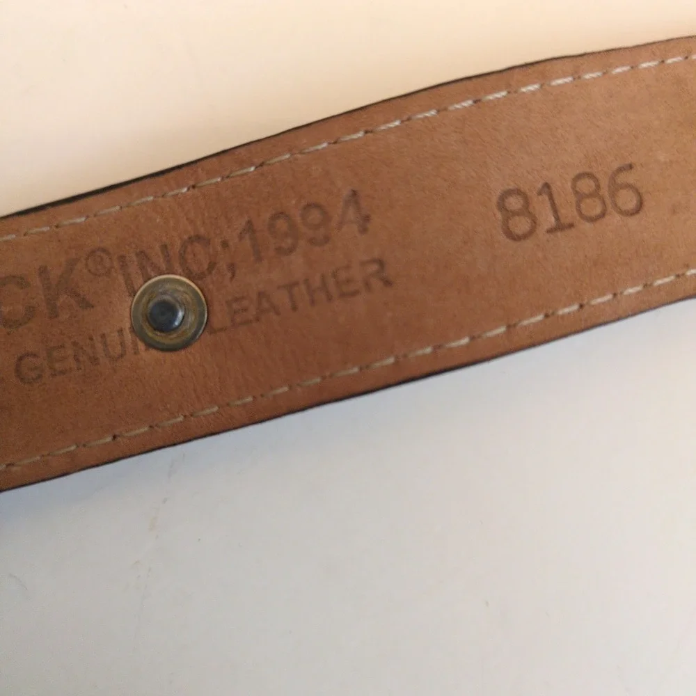 Vtg‎ 90s Leatherock Belt Brown Suede Gold Metal Modern Western Boho Chunky ML